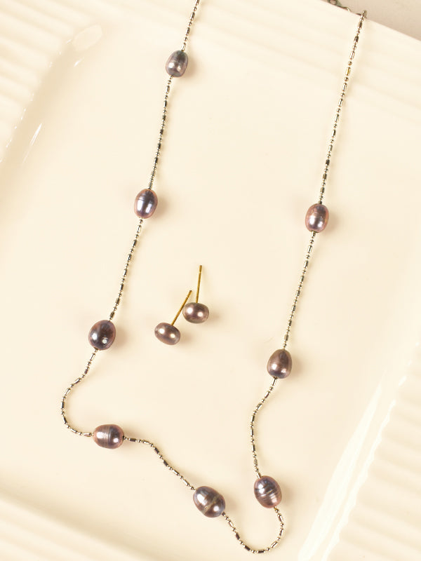 Black Pearl Necklace | Pearl Chain
