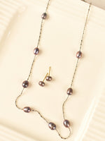Load image into Gallery viewer, Black Pearl Necklace | Pearl Chain
