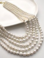 Load image into Gallery viewer, Classic Five Layered Pearl Necklace | White Pearl Necklace Set

