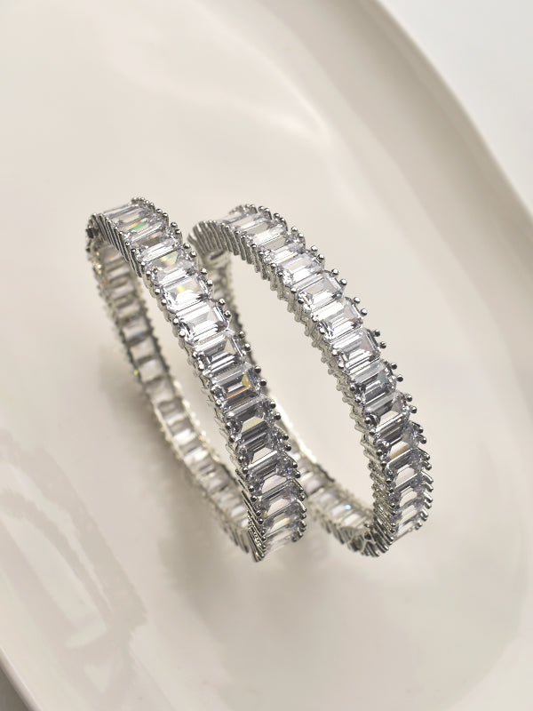 AD Bangles with Emerald-Cut Stones | Bangles For Women