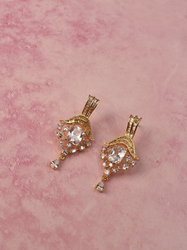 AD Earring with Golden Polish