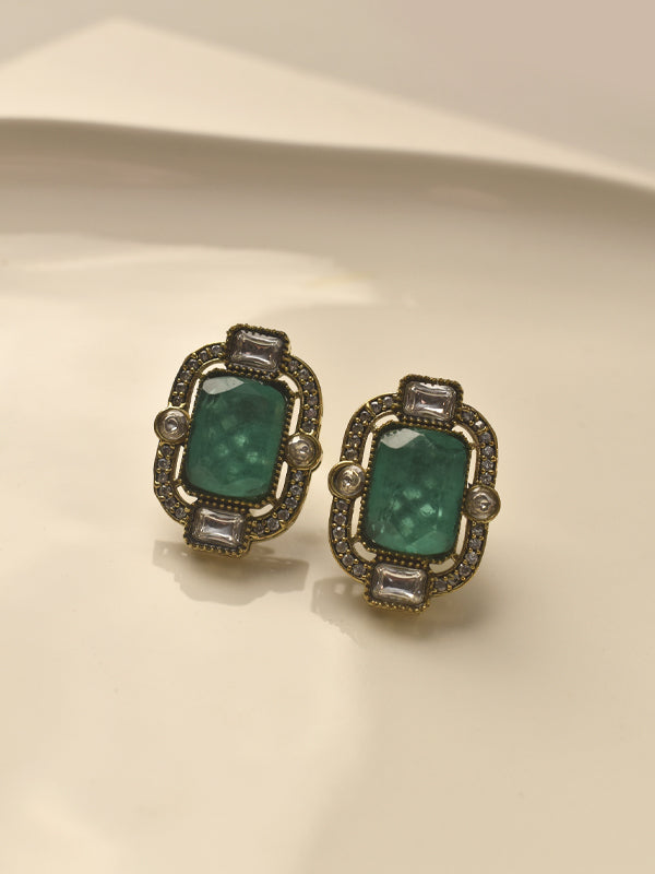 A pair of vintage style rectangular stud earrings 