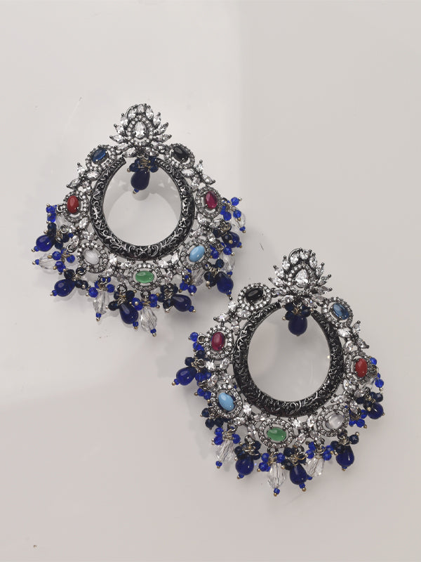 Ad Earring With Blue Beads