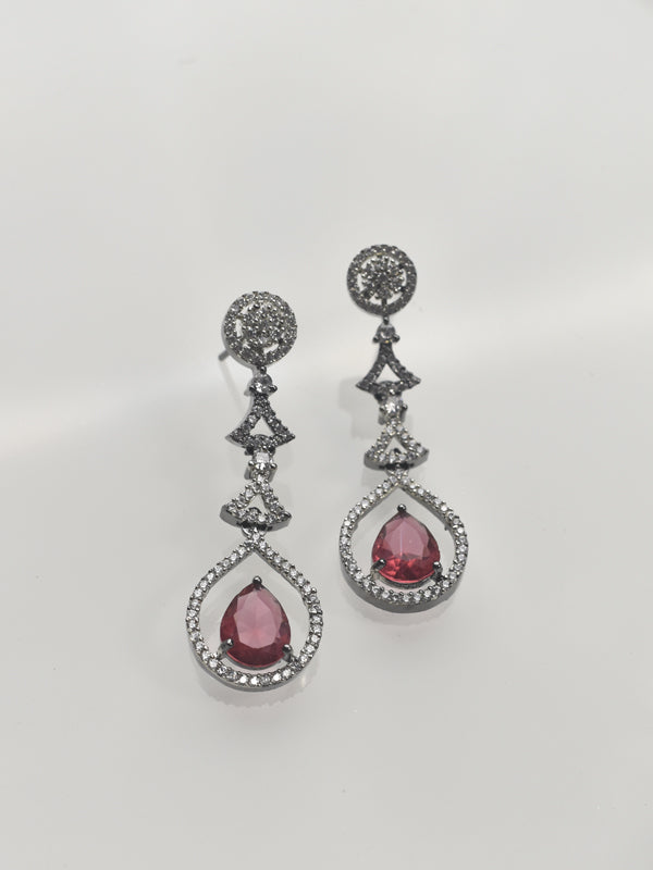 Antique Polish Necklace Set | Red Stone Necklace Set