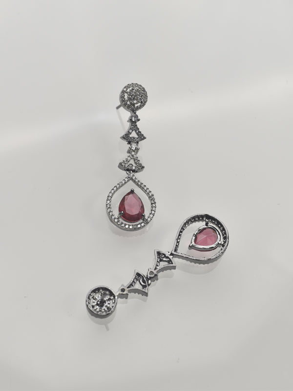 Antique Polish Necklace Set | Red Stone Necklace Set