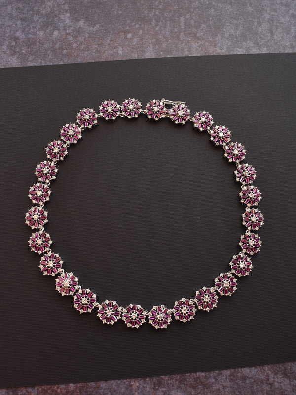 Pink Necklace Set Rani Pink Jewellery Set Peach Tassels