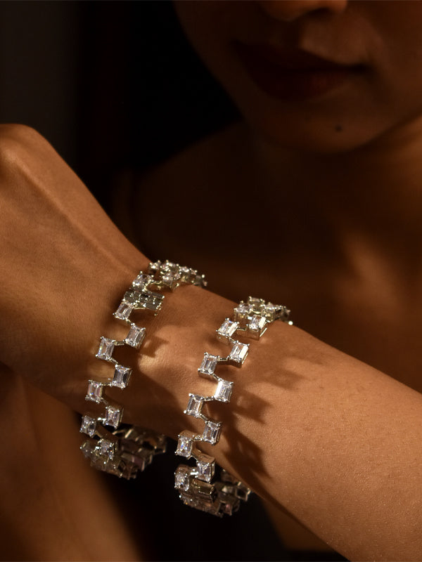 White Stone Bangles | Ad Bangles