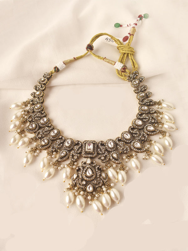 Beautiful Stone Necklace with Beaded | Necklace Set for Women