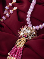 Load image into Gallery viewer, Beaded Necklace with Kundan Stone

