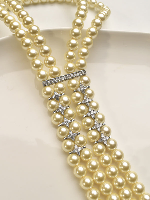 Beads necklace with ad stones | multi layar beads long necklace 