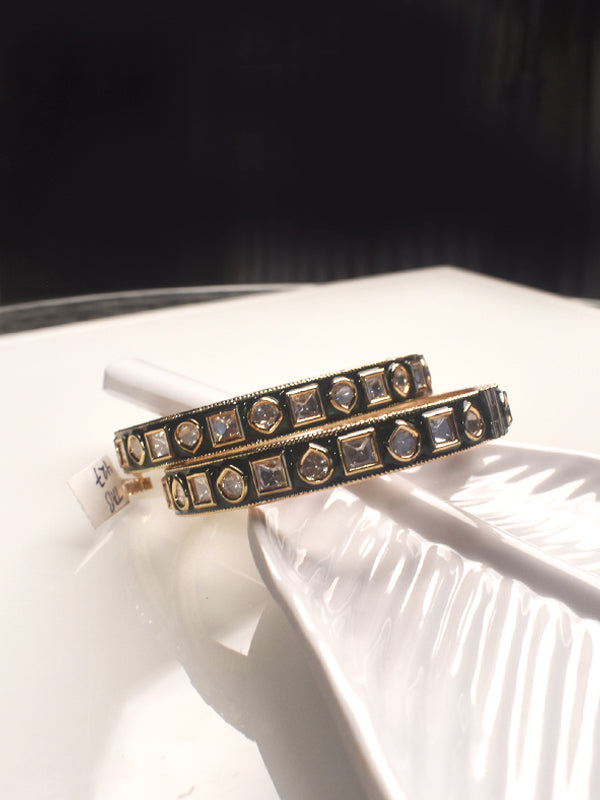 Designer Kundan Bangles | Golden Polish Beautiful Bangles