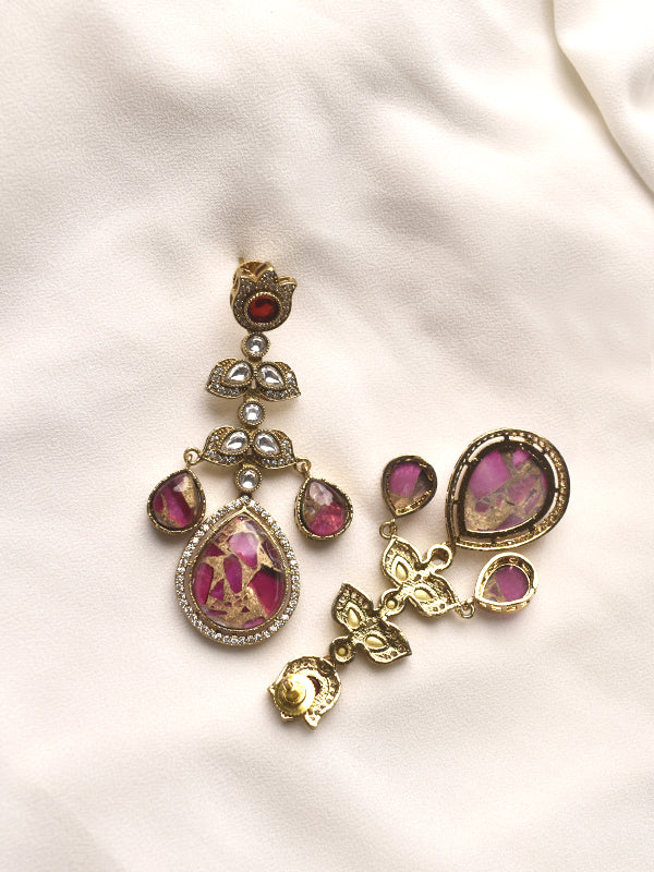 Pink Kundan Necklace set | White Kundan Necklace set