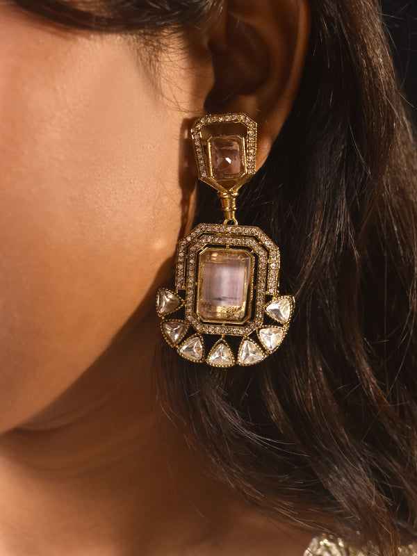 Beautiful Kundan Earring | Stylish Pink Earring