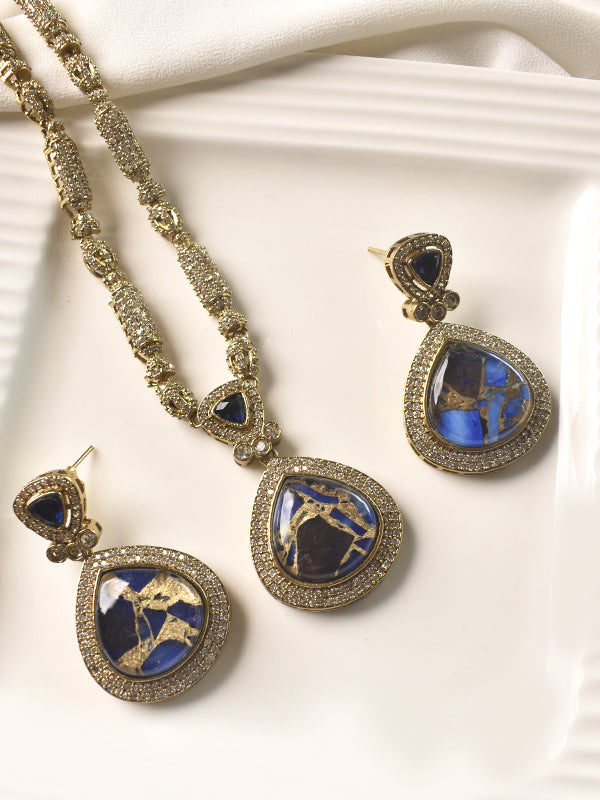 Blue Stone Pendant Set | Beautiful Pendant Set for Women