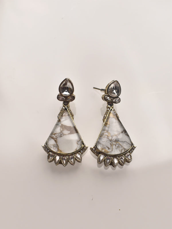Big White Stone Earring  Beautiful Stone Earring