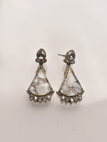 Load image into Gallery viewer, Big White Stone Earring  Beautiful Stone Earring
