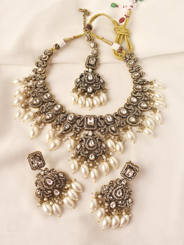 Beautiful Stone Necklace with Beaded | Necklace Set for Women