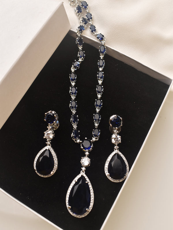 Beautiful Stylish Designer Blue Pendant set