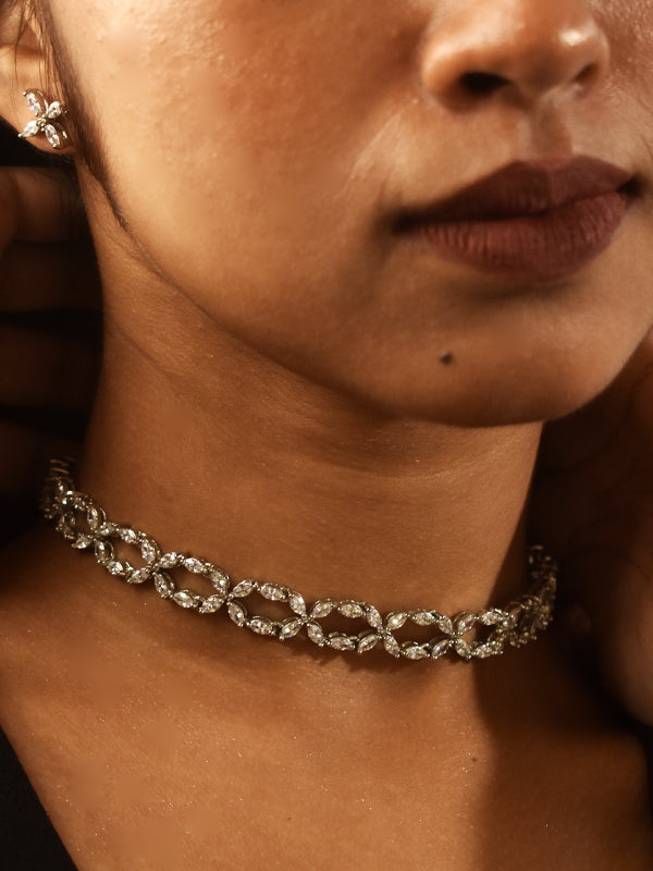 Beautiful AD Necklace set with Intricate Designs