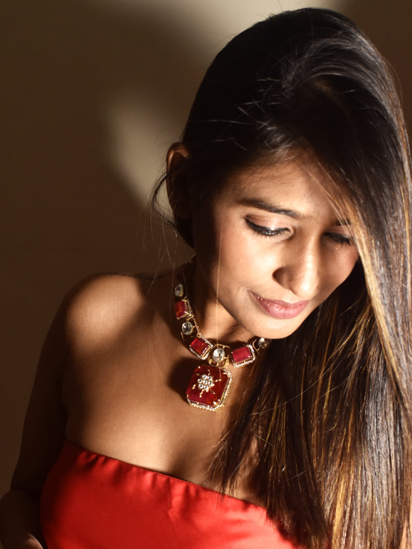 Beautiful Big Kundan Necklace set