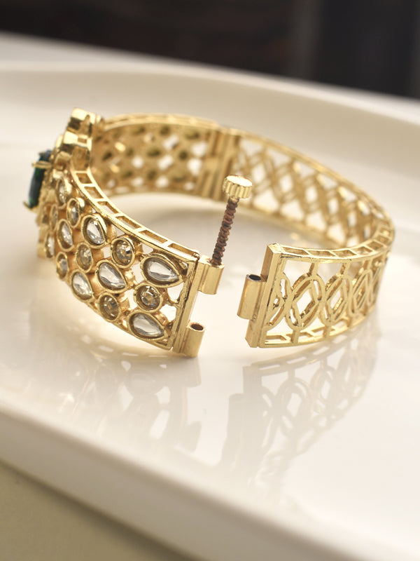 Beautiful green stone bracelet multiple kundan bracelet