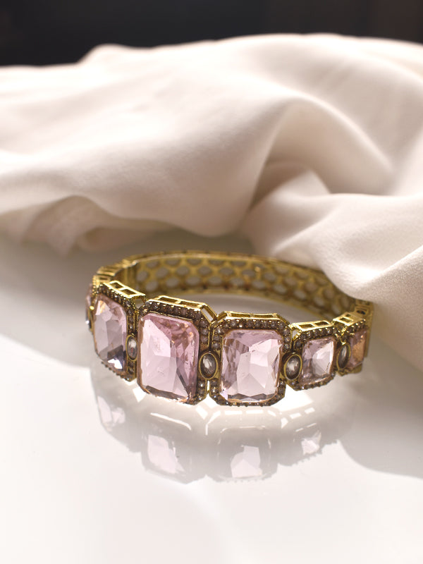 Big Pink Stone Bracelet | White Bracelet