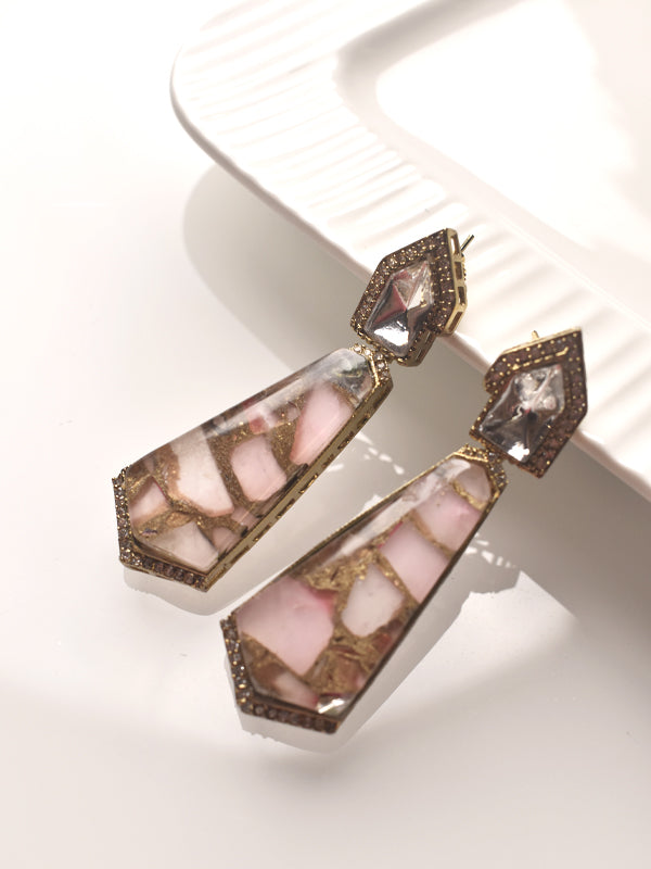 Big Pink StoneEarring