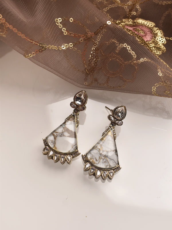 Big White Stone Earring  Beautiful Stone Earring