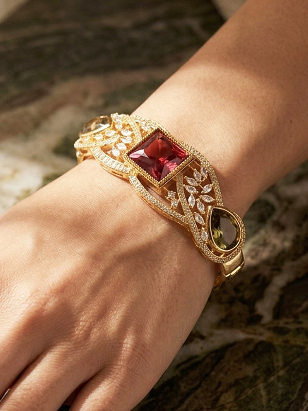 Big red gemstone bracelet