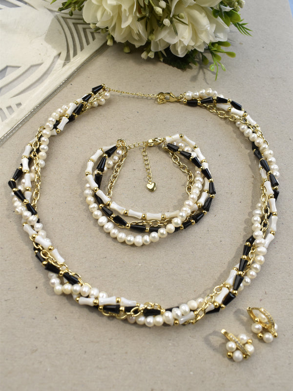 Black Pearl Necklace Set