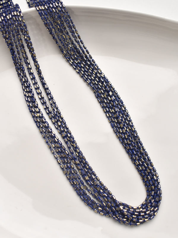 Blue Beaded Mala | Stylish Beads Necklace