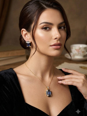 Blue Stone Pendant Set