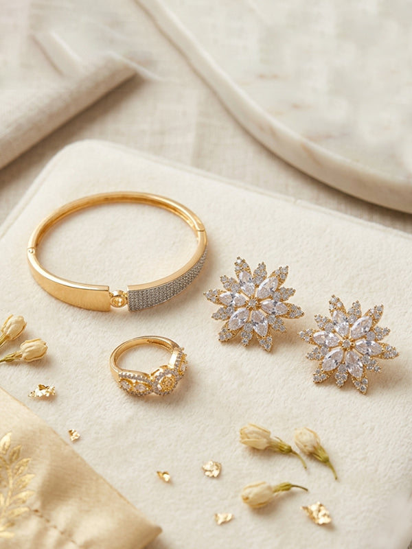 Bracelet, Ring and Earring Combo Set | Trendy Modern Jewelry Combo
