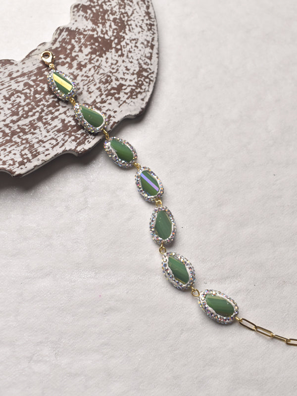 Bracelet with Green Gemstones 
