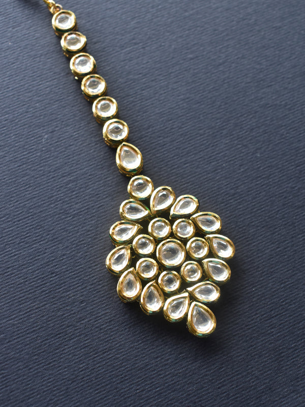 Bridal Maang Tikka Kundan Maang Tikka – Peach Tassels