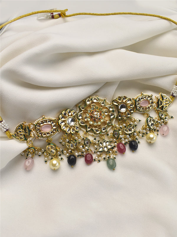 Choker With Multi color Beaded