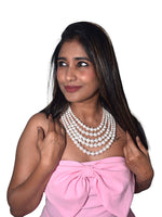 Load image into Gallery viewer, Classic Five Layered Pearl Necklace | White Pearl Necklace Set
