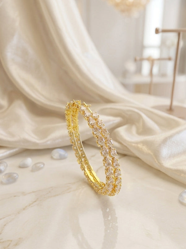 Classic single row crystal gold hoop earrings | large single row crystal tennis hoops