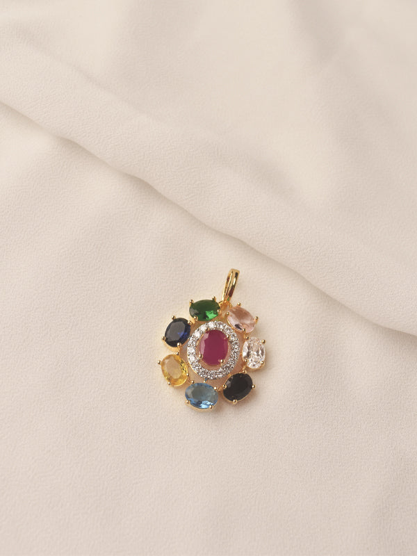 Colorful gemstones Pendant Set