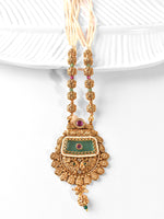 Load image into Gallery viewer, Golden Necklace with Colorful Stones | Traditional Necklace Set
