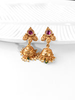 Load image into Gallery viewer, Golden Necklace with Colorful Stones | Traditional Necklace Set
