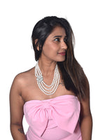 Load image into Gallery viewer, Beads Mala With Flower Designs AD Pendant | Four Line Beads Mala
