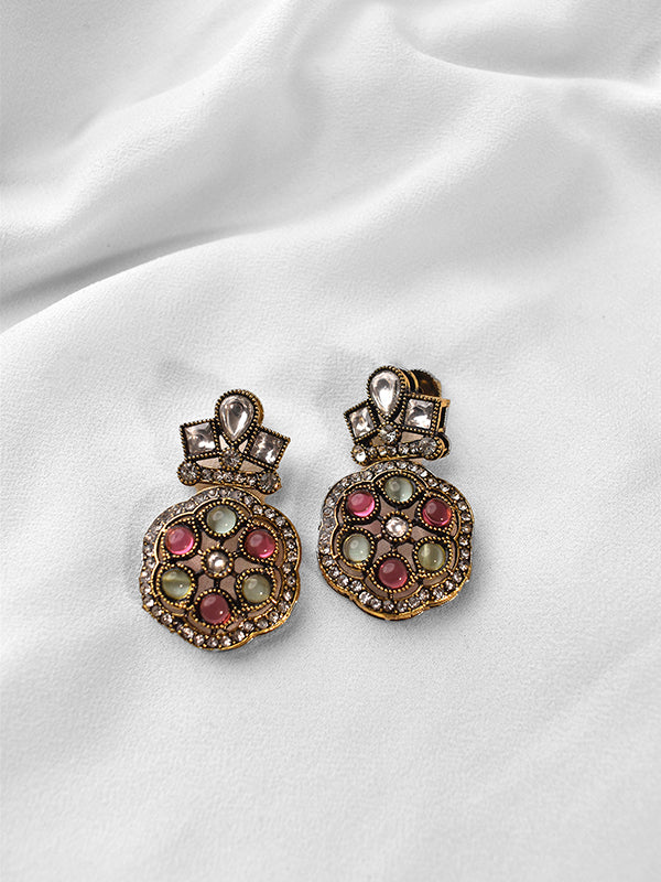 Beautiful Kundan Necklace set | Green and Red Stone Kundan Necklace set