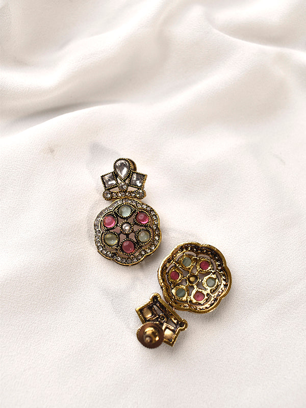 Beautiful Kundan Necklace set | Green and Red Stone Kundan Necklace set