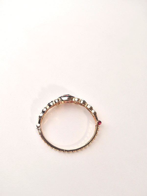 Kundan Bracelet with Green Gemstones | Golden Bracelet with Pink Gemstones