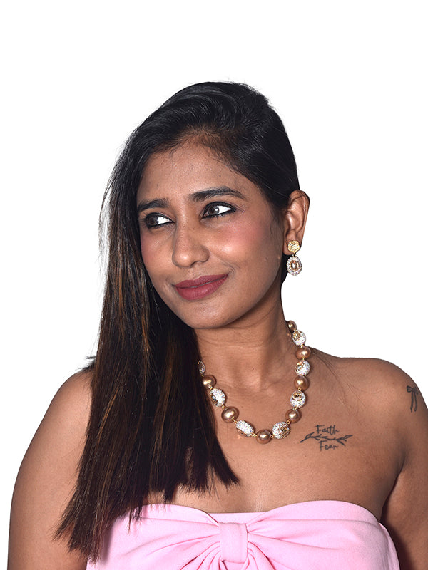 Stylish Beads Moti Mala | Fashion Necklace with Crystal-Embellished Beads