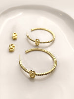 Load image into Gallery viewer, Delicate Crystal Pavé Open Hoops
