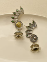 Load image into Gallery viewer,  Ear Crawler Jhumka Earrings with Pearls

