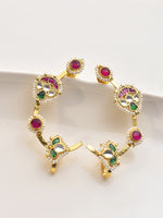 Load image into Gallery viewer, Earring with Red and Green Gemstones 
