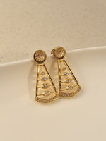 Load image into Gallery viewer, Earring with Triangular Design and Embedded Stones
